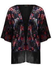 Topshop Floral Velvet Kimono $80